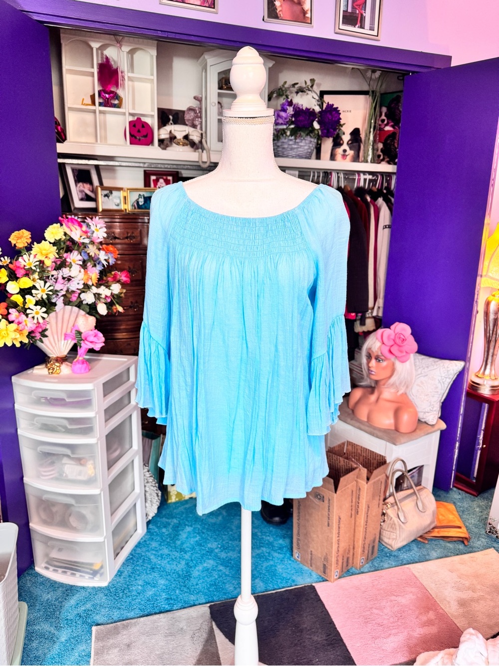 Chico's Light Blue Peasant Tunic